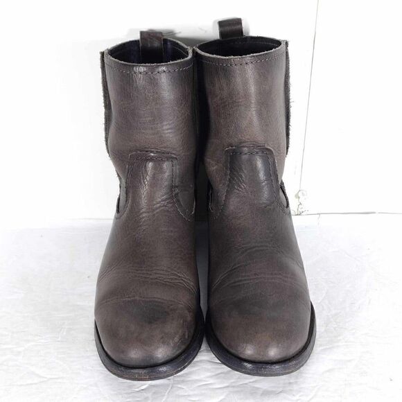 Frye Women's Melissa Slouch Short US 5,5 Brown Leather Pull On Ankle Boots - Picture 3 of 12